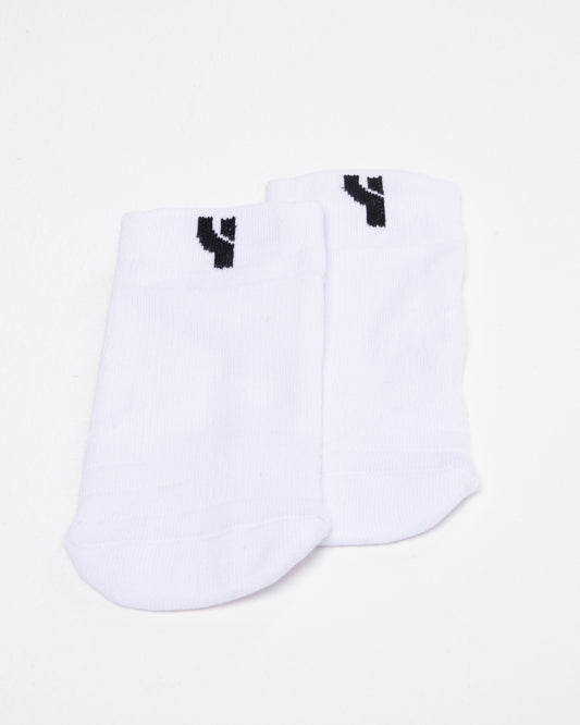 V2 Tech White Ankle Socks product shot with white background