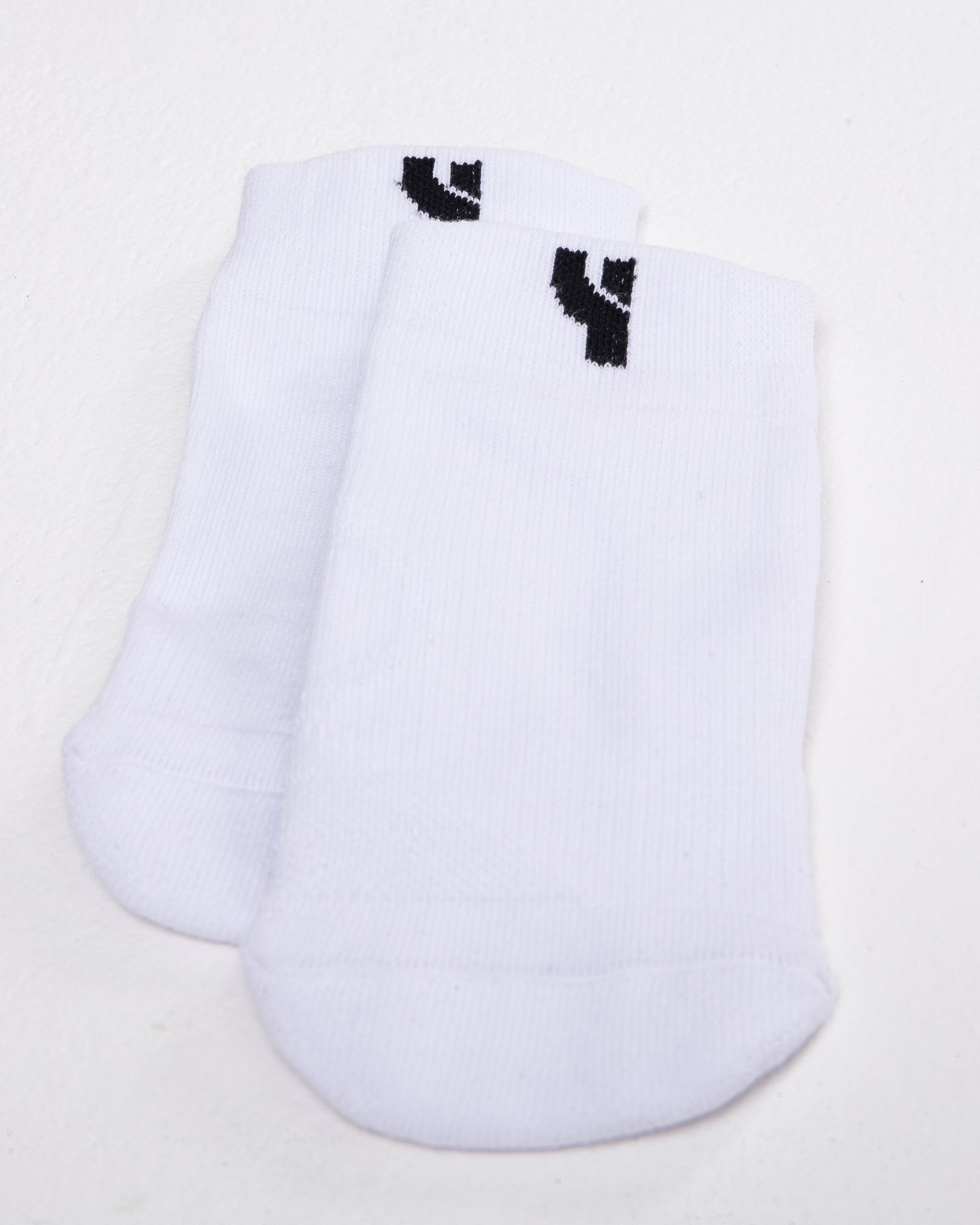 V2 Tech White Ankle Socks product shot from above with white background
