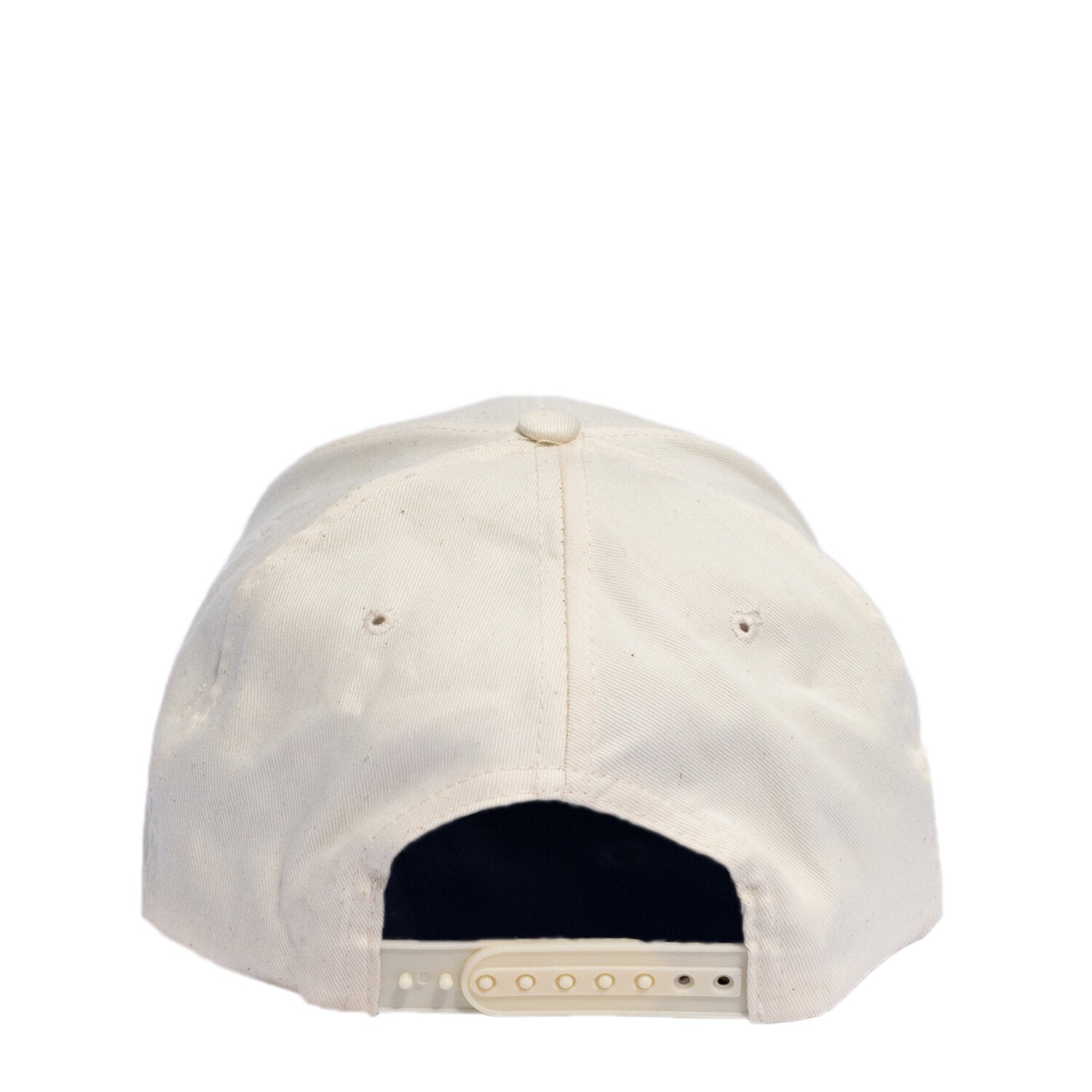 Snapback Cap in white product shot from the front with white background